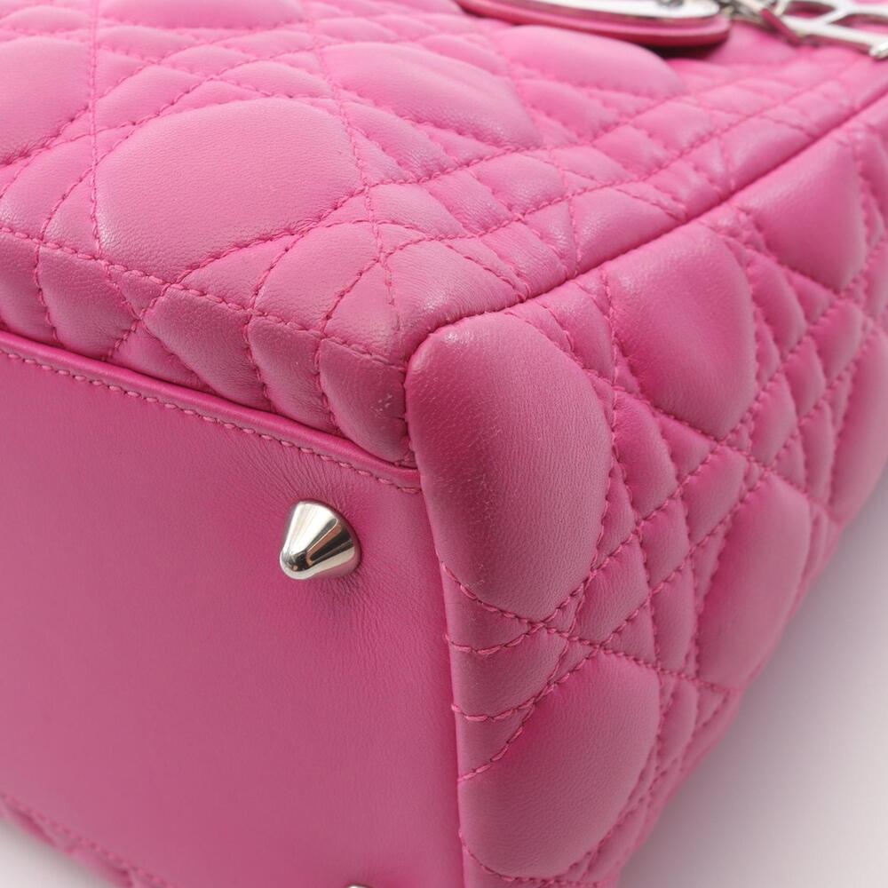Dior Lady Cannage Handbag Leather Pink - Picture 7 of 8